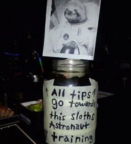 astronaut sloth tip jar